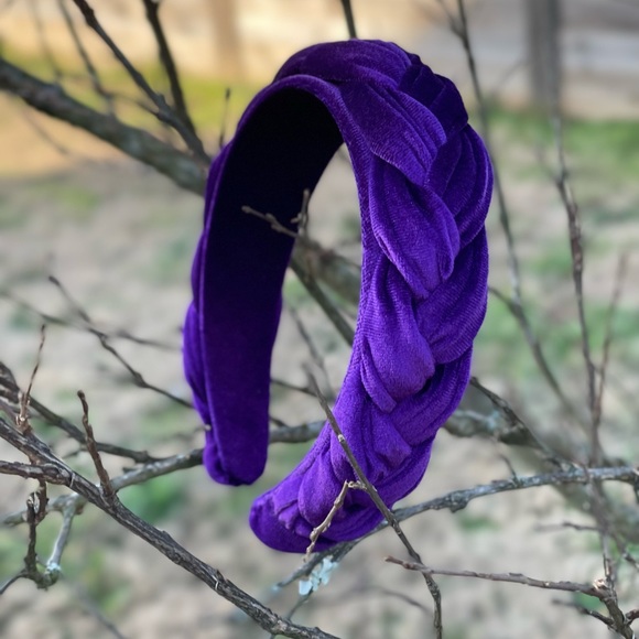 New Handmade Puffy Casual Weave comfy Purple Soft Headband Hair Accessory - Picture 4 of 12